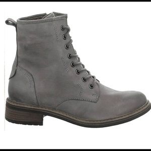 Josef Seibel Selena 06 Womens Lace Up Leather Boot In Graphite Size US 7